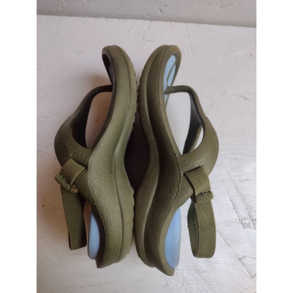 CROCS Athens Flip Flops Sandals Thong Green Blue child 6/7 Slip On Strap - Picture 5 of 7